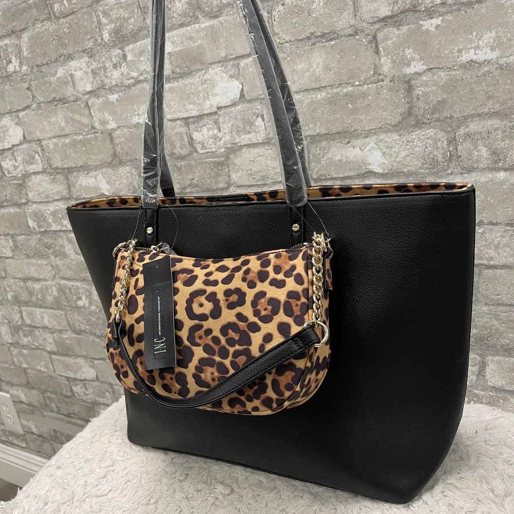 $199.50 Retail INC bag ZOIEY 2 PC LEOPARD 10011026700 - Picture 2 of 11